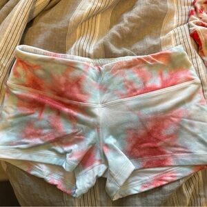 Fleo Tie-Dye Athletic Shorts - Red and Blue
